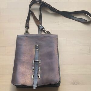 Vintage Zara Brown 100% Leather Crossbody messenger Bag